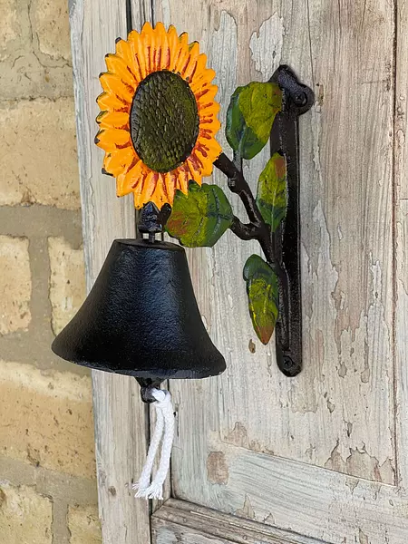 Campana De Hierro Con Girasol