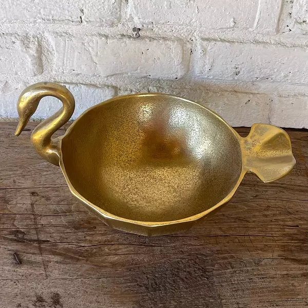 Bowl Dorado En Forma De Cisne