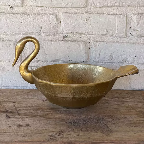 Bowl Dorado En Forma De Cisne