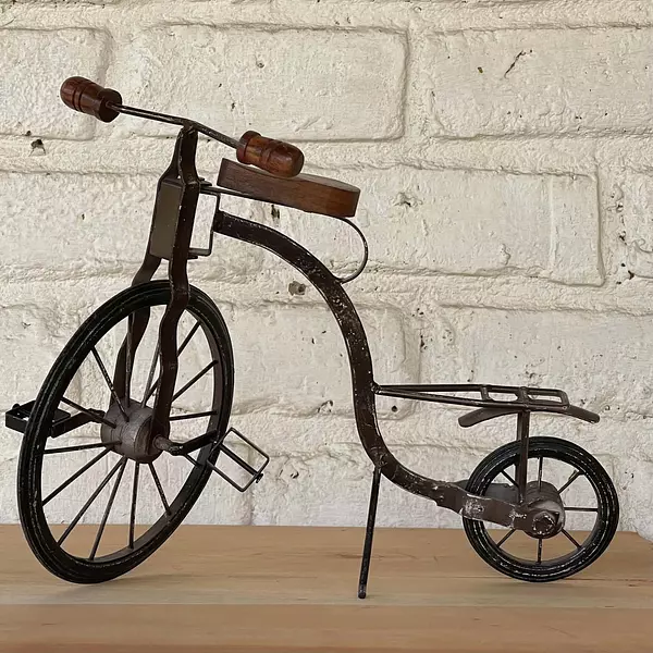 Bicicleta Metal, Madera Y Caucho