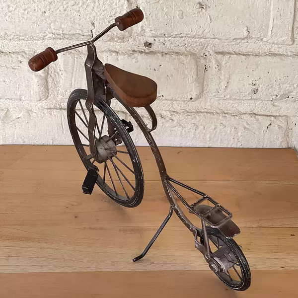 Bicicleta Metal, Madera Y Caucho