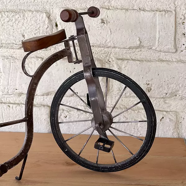 Bicicleta Metal, Madera Y Caucho