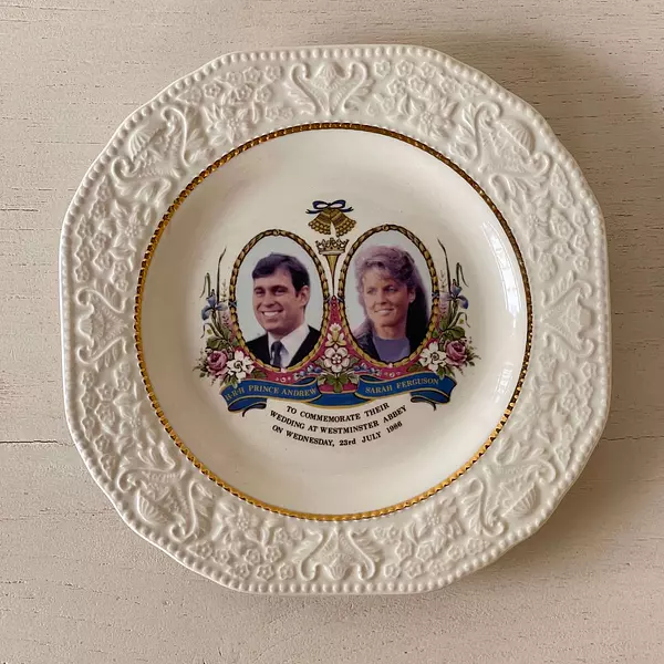 Plato Inglés Boda Principe Andrew Y Sarah Ferguson 1986