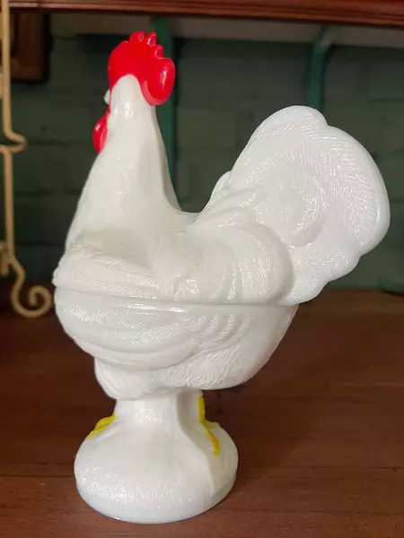 Gallo De Vidrio De Leche 1950