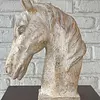 Figura Cabeza De Caballo Blanco Envejecido