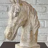 Figura Cabeza De Caballo Blanco Envejecido