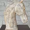 Figura Cabeza De Caballo Blanco Envejecido