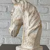 Figura Cabeza De Caballo Blanco Envejecido