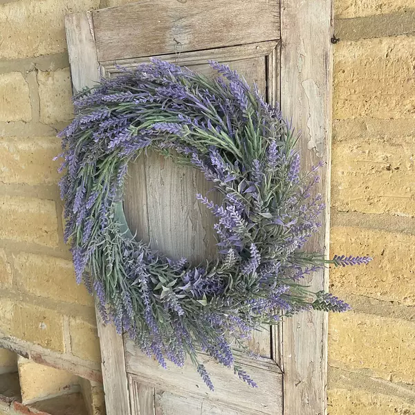 Corona De Lavanda Artificial Con Apariencia Natural