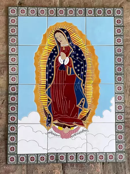 Azulejo Virgen De Guadalupe Con Marco 60 X 80 Cm.