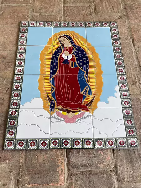 Azulejo Virgen De Guadalupe Con Marco 60 X 80 Cm.