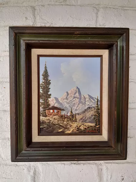 Oleo Original "Mountain Scene" 1950 Firmado Por Peter Haller