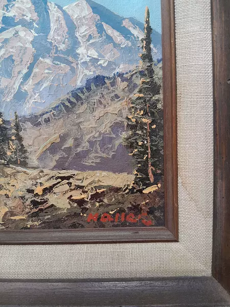 Oleo Original "Mountain Scene" 1950 Firmado Por Peter Haller