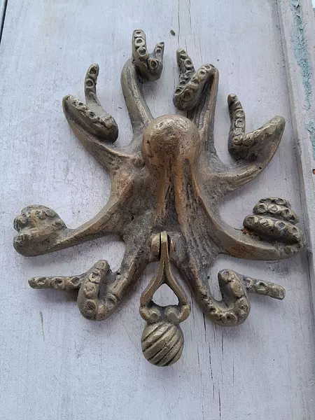 Aldaba De Pulpo En Bronce