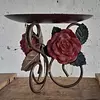 Soporte Metálico Y Rosas De Resina