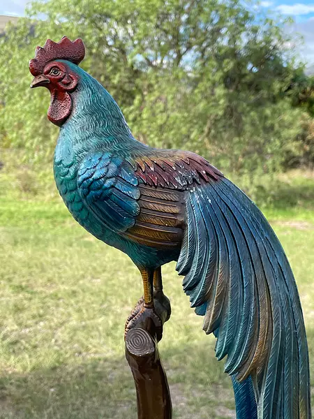 Escultura Gallo Onagadori Cola Larga - Japón 1952