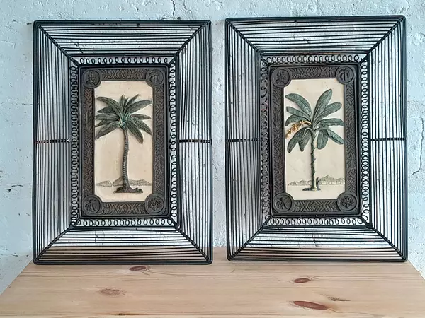 Cuadros X 2 De Palmera En Alto Relieve Italianos