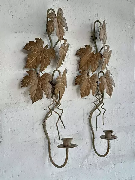 Candelabro Hojas De Uva De Pared X 2