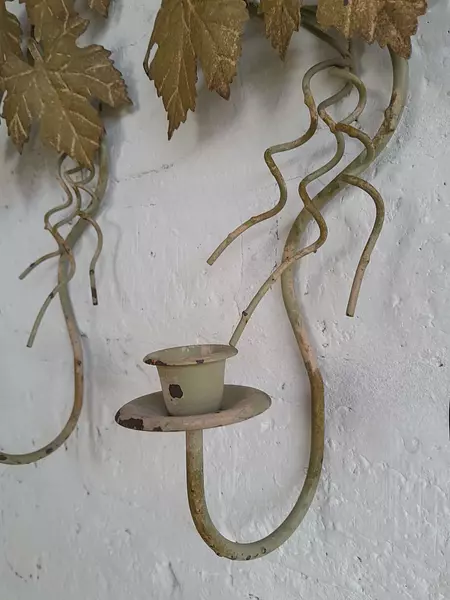 Candelabro Hojas De Uva De Pared X 2