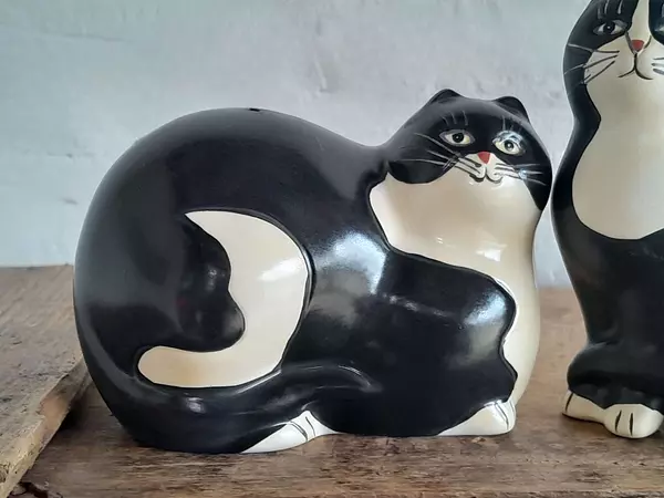 Pareja De Gatos De Porcelana - Saleros