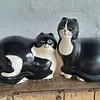 Pareja De Gatos De Porcelana - Saleros