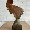 Cabeza De Gallo Tallada En Madera