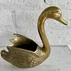 Figura Recipiente De Cisne En Bronce