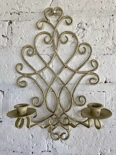 Pareja Candelabros De Pared En Hierro Forjado