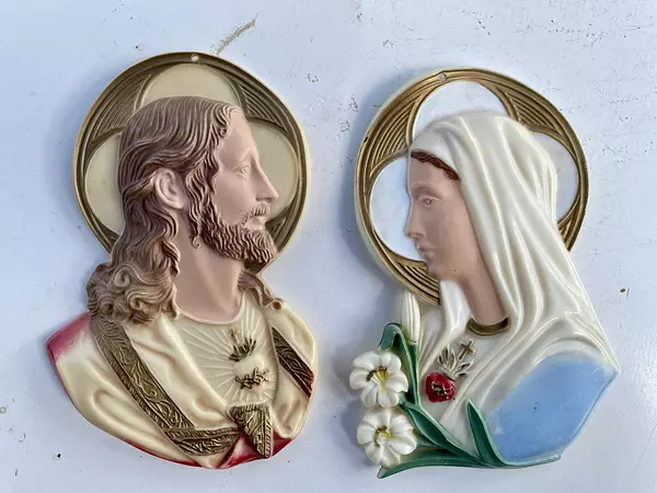 Imágenes De Jesús Y María Hartlan Molded, Wisc. Usa 1950