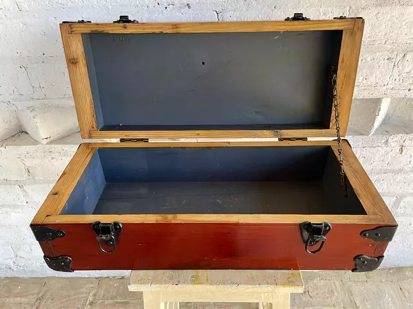 Caja De Velero Madera Color Caoba 1970