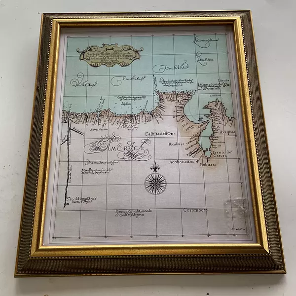 Réplica Mapa India Occidental Colombia Y Venezuela De 1605