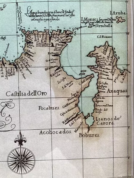 Réplica Mapa India Occidental Colombia Y Venezuela De 1605