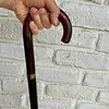 Bastón De Madera Y Mago Curvado Con Tacón De Caucho.