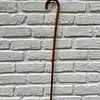 Bastón Antiguo De Bambú Con Mango Curvado.