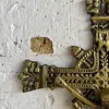 Crucifijo Dorado De Pared Y Crucero Calado - Colombia 1980