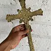 Crucifijo Dorado De Pared Y Crucero Calado - Colombia 1980