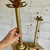 Pareja De Candelabros Con Forma De Palmera - 1980