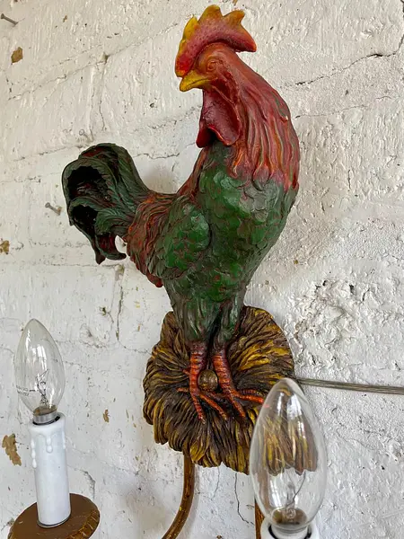 Lámpara 2 Luces Con Diseño De Gallo