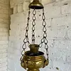 Lámpara De Iglesia En Bronce Con Ángeles - España 1900