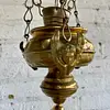 Lámpara De Iglesia En Bronce Con Ángeles - España 1900