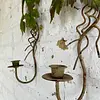 Pareja Candelabros De Pared Hojas De Parra - Italia 1970