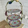 Soporte 3 Niveles Con Uvas Y Peras