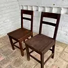 Pareja De Butacas En Madera Maciza - Colombia 1980