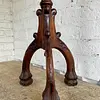 Mesa Columna Madera Tallada Y Granito - Colombia 1960
