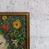 Oleo Original Sobre Madera Cabeza Flores