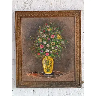 Oleo Original Flores Sobre Madera