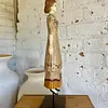 Figura De Muñeca Artesanal Sobre Pedestal
