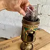 Portavela En Madera Tallada Con Vidrio