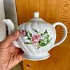 Tetera Porcelana Con Tapa Y Pico Vertedor