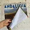 Pendón De Andalucía Con Olivares Y Viñedos